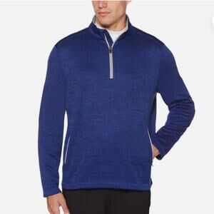 PGA Tour Men's  Blue Fleece Lined Flux Pullover Quarter Zip Sweatshirt Size L